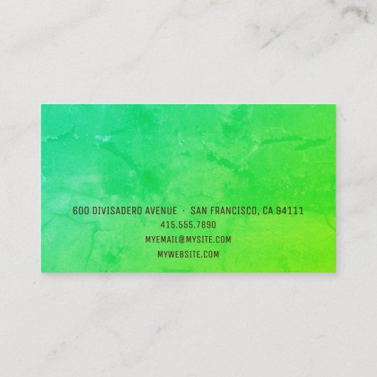 Groen Modern Abstract Logo beroep Business Contactkaartje (Achterkant)