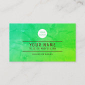 Groen Modern Abstract Logo beroep Business Contactkaartje (Voorkant)
