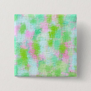 GROEN MODERN ABSTRACT VIERKANTE BUTTON 5,1 CM
