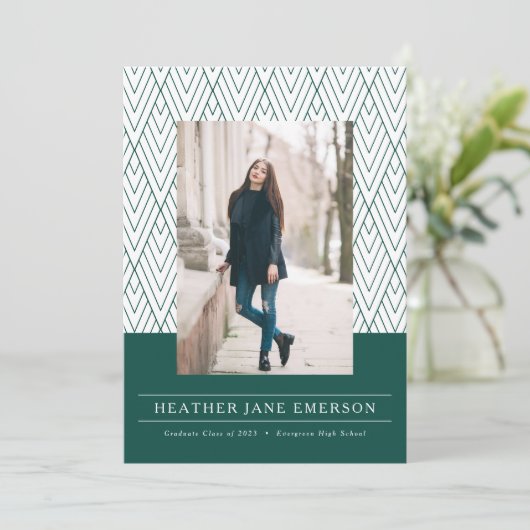 Groen modern Afstuderen Aankondiging (Staand voorkant)