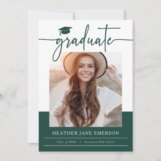 Groen modern Afstuderen Aankondiging (Voorkant)