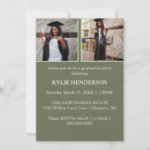 Groen Modern Afstuderen Foto Aankondiging (Achterkant)