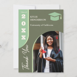 Groen Modern Afstuderen Foto Bedankkaart
