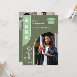 Groen Modern Afstuderen Foto Kaart