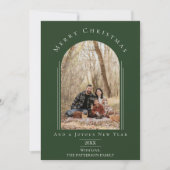 Groen Modern Arch Lijst Vakantie Fotokaart Feestdagenkaart (Voorkant)