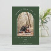 Groen Modern Arch Lijst Vakantie Fotokaart Feestdagenkaart (Staand voorkant)