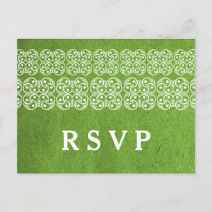 Groen modern Bohemen RSVP-Briefkaart Uitnodiging Briefkaart