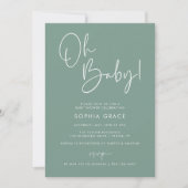 Groen Modern Boho Genderneutraal Baby shower Kaart (Voorkant)