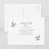 Groen Modern bruiloft Briefkaart (Voorkant / Achterkant)