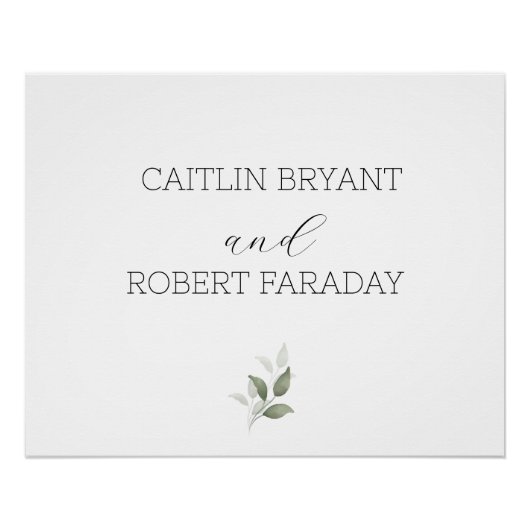 Groen Modern Bruiloft Perfect Poster (Voorkant)