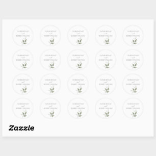 Groen Modern Bruiloft Ronde Sticker