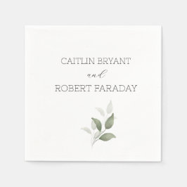 Groen Modern Bruiloft Servet