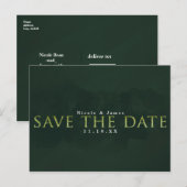GROEN Modern Chic SAVE THE DATE Verloving Briefkaart (Voorkant / Achterkant)