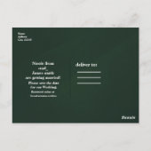 GROEN Modern Chic SAVE THE DATE Verloving Briefkaart (Achterkant)