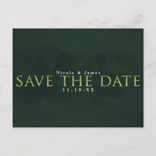 GROEN Modern Chic SAVE THE DATE Verloving Briefkaart