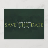 GROEN Modern Chic SAVE THE DATE Verloving Briefkaart (Voorkant)