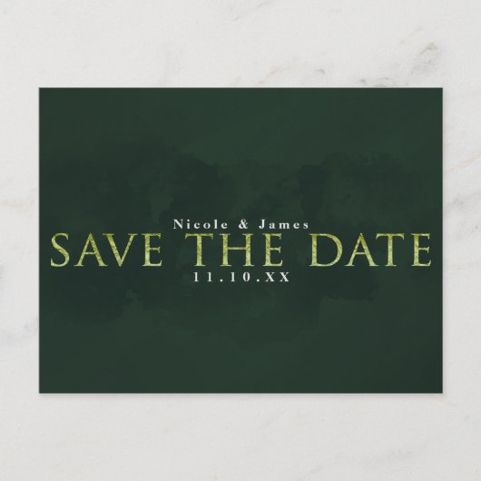GROEN Modern Chic SAVE THE DATE Verloving Briefkaart (Voorkant)