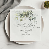 Groen Modern Chique Minimalistische Bruiloft Servet