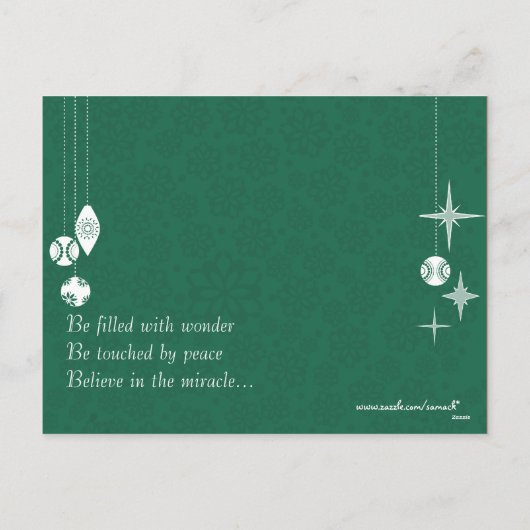 Groen Modern Christmas Family Photo Briefkaart (Achterkant)