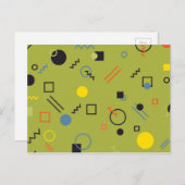 Groen, modern, cool, trendy, urban, Memphis patroo Briefkaart (Voorkant / Achterkant)