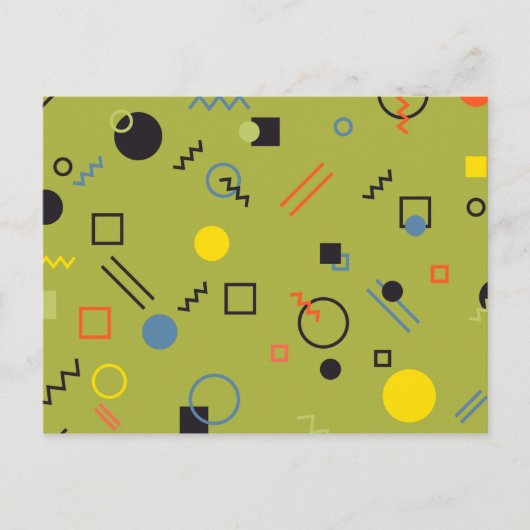 Groen, modern, cool, trendy, urban, Memphis patroo Briefkaart (Voorkant)