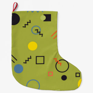 Groen, modern, cool, trendy, urban, Memphis patroo Grote Kerstsok