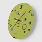 Groen, modern, cool, trendy, urban, Memphis patroo Grote Klok (Hoek)