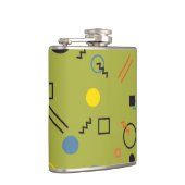 Groen, modern, cool, trendy, urban, Memphis patroo Heupfles (Rechts)