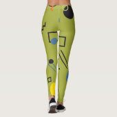 Groen, modern, cool, trendy, urban, Memphis patroo Leggings (Achterkant)