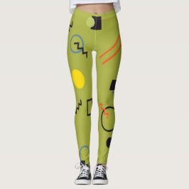 Groen, modern, cool, trendy, urban, Memphis patroo Leggings