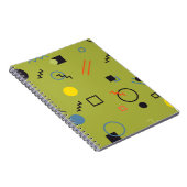 Groen, modern, cool, trendy, urban, Memphis patroo Notitieboek (Rechterzijde)