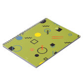 Groen, modern, cool, trendy, urban, Memphis patroo Notitieboek (Linkerzijde)