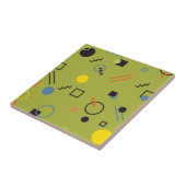 Groen, modern, cool, trendy, urban, Memphis patroo Tegeltje (Zijkant)