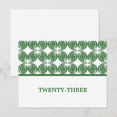 Groen modern Deco-tabelnummer Briefkaart (Voorkant / Achterkant)