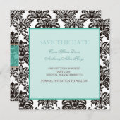 Groen modern demask slaat de datumkaart op save the date (Voorkant / Achterkant)