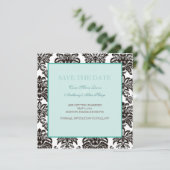 Groen modern demask slaat de datumkaart op save the date (Staand voorkant)