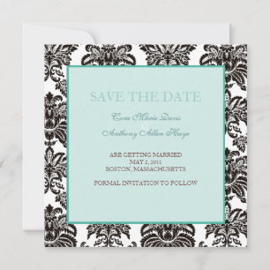 Groen modern demask slaat de datumkaart op save the date