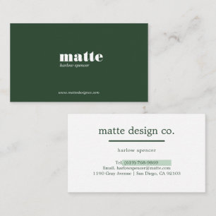 Groen Modern Eenvoudig Elegant Professioneel Visitekaartje