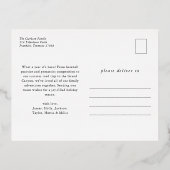 Groen Modern Elegant Lijst Eenvoudig Vrolijk Kerst Folie Feestdagen Briefkaart (Achterkant)
