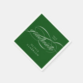 Groen Modern Elegant Script Graduation Party Servet (Hoek)