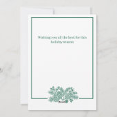 Groen Modern Elegante Botanische Foto Kerstmis Feestdagenkaart (Achterkant)