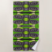 Groen modern expressionisme strandlaken (Voorkant)