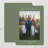 Groen Modern fa la la la la la Kaart (Voorkant / Achterkant)