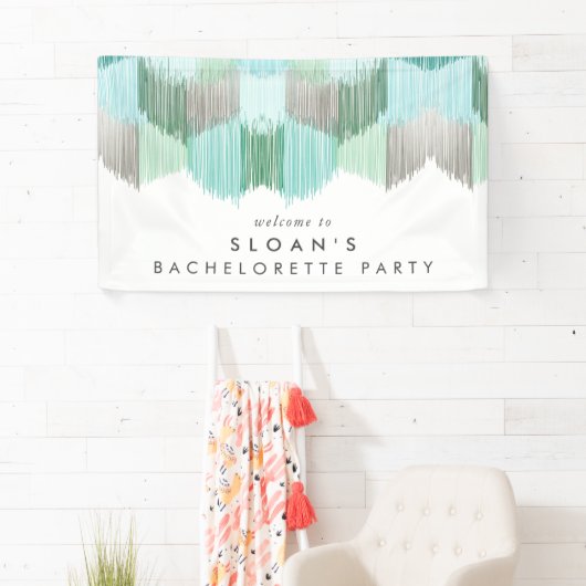 Groen Modern Fringe Bachelorette Party Spandoek (Insitu)