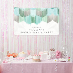 Groen Modern Fringe Bachelorette Party Spandoek
