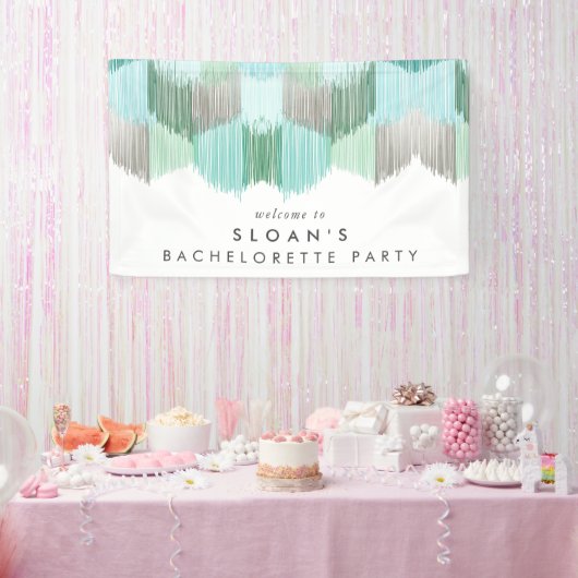 Groen Modern Fringe Bachelorette Party Spandoek (Feest)