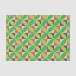 Groen modern geometrisch patroon in het midden van tissuepapier