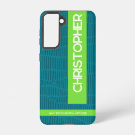 Groen Modern Gepersonaliseerde Naam Telefoonhoes Samsung Galaxy Hoesje
