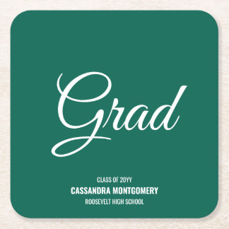 Groen Modern Graduation Party Kartonnen Onderzetters
