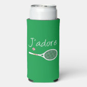Groen Modern J'adore I Love Tennis Seltzer Blikjeskoeler (Seltzer Achterkant)